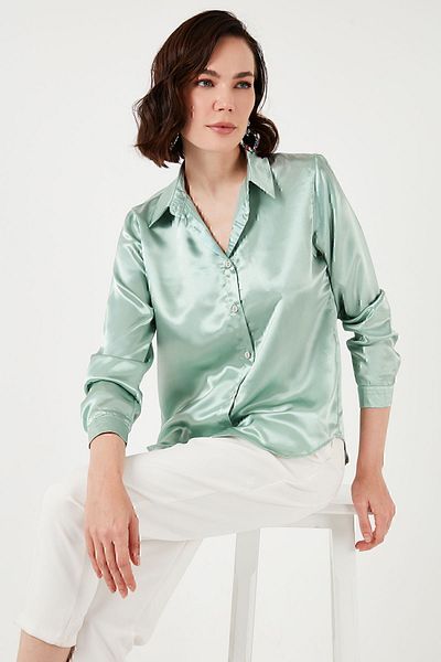 Lela Regular Fit Satin Classic Shirt SHIRT66939642S4