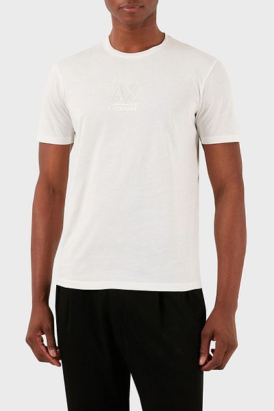 Armani Exchange Ανδρικό μπλουζάκι με λαιμόκοψη βαμβακερή κανονική εφαρμογή 3DZTBF ZJ3VZ 1116