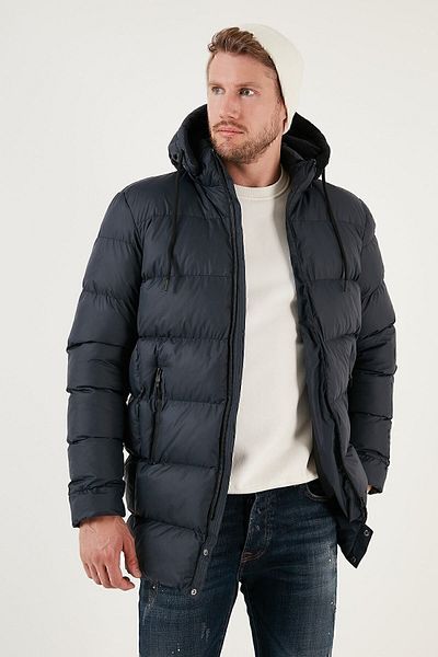 Buratti Slim Fit Water and Wind Resistant Removable Hooded Puffer Coat Men's COAT 649009