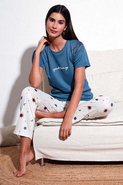 Lela Σετ Πυτζάμες Regular Fit Crew Neck με κοντό μανίκι Sleepwear Set65770105
