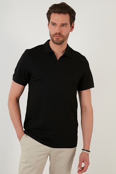 Buratti Slim Fit Βαμβακερό μπλουζάκι με γιακά ανδρικό μπλουζάκι πόλο 5902141