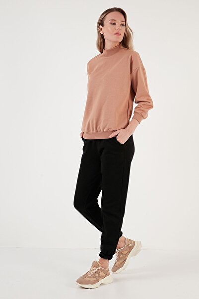 Lela Sweat de bază tricotat cu guler din bumbac 5863323