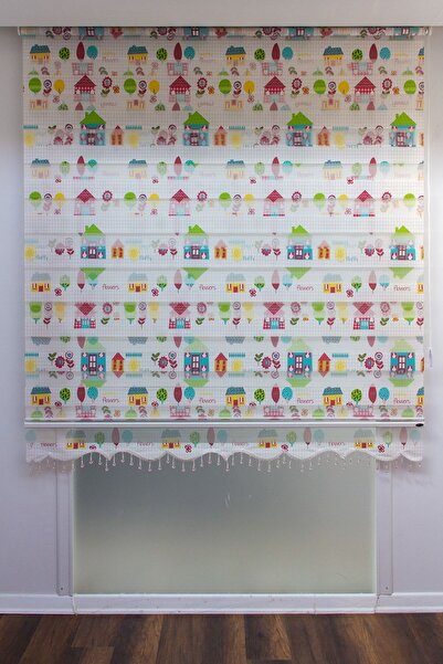 Naza Zebra Stor Perde Capri Renkli Boncuklu Çocuk Oda Perdesi