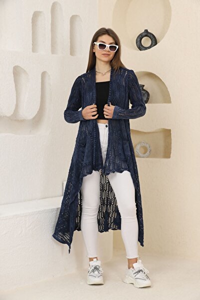 AYASOFYA OTANTIK Tricotaj largi din bumbac cu model etnic bleumarin - Jachetă...