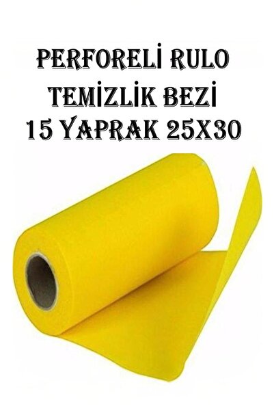 GÜZELYÜZ AVM Perforeli Rulo Temizlik Bezi 15 Yaprak 25x30 Sarı Bez Süper Emici
