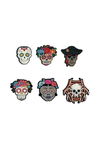 PABALAS Jibbitz Terlik Süsü-Terlik Tokası Kuru Kafa 6'lı Set