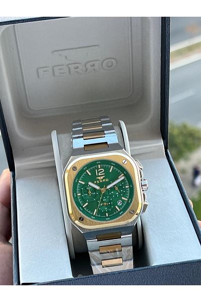 FERRO 30 Mt Waterproof Men's Wristwatch - Steel Cord, Calendar, Inner Functions Active Efm11497-D6