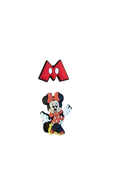 PABALAS Jibbitz Terlik Süsü-terlik Tokası Sevimli Minnie - M Harfi 2'li Set