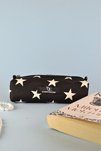 esperidesign Tasarım Siyah Geniş Kalem Kutusu Kalemlik Makyaj Çantası Çok Ama...