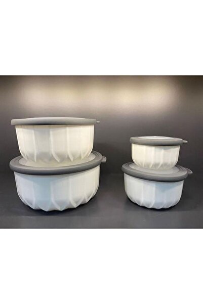JASPER JPR-040 4-Piece Diamond Vacuum Storage Container White
