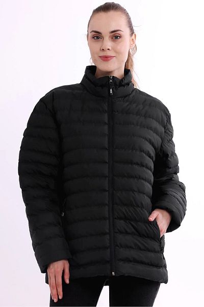 QAWWA Schwarzer, winddichter Wintermantel und Parka mit Kapuze für Herren