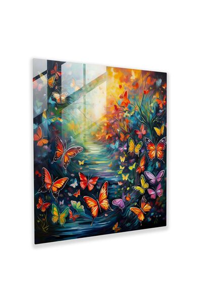 PaintedAnarchy Wildlife Glass Wall Art, Vibrant Butterflies, Wildlife, Glass ...