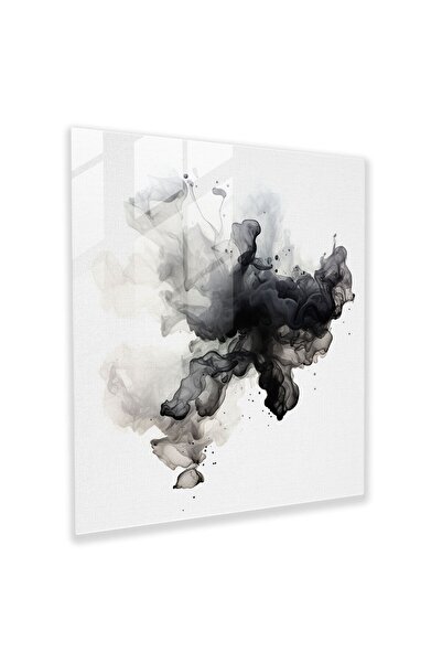 PaintedAnarchy Grey Storm Glass Print - Grey, Glass Wall Art, Stormy Sky, Abs...
