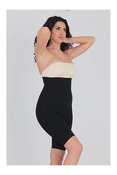 Cooqpoo High Waist Recovery Seamless Black Slip Corset - Size S-2Xl