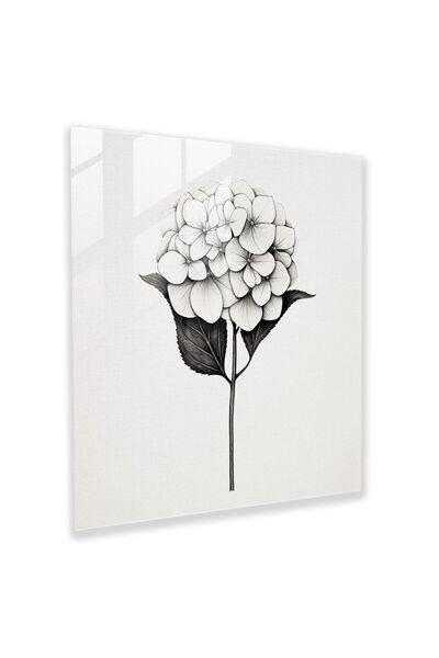 PaintedAnarchy Contemporary Hyrandana Glass Print - Hydrengea, Modern Art, Wa...