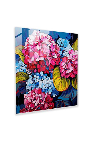 PaintedAnarchy Hyrandana Glass Print - Hydrengea, Home Decor, Glass Wall Art,...