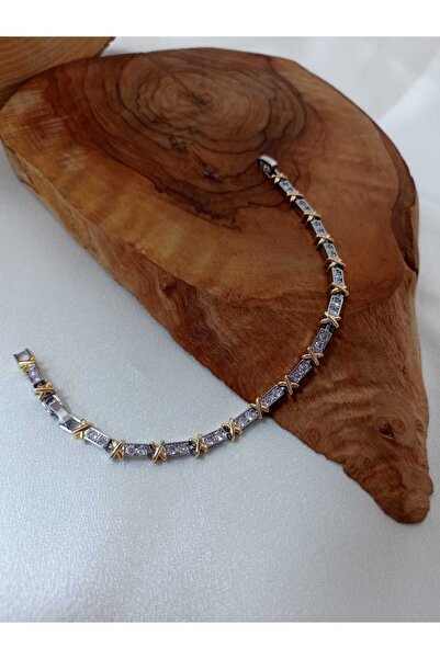 GUNESTAKI Zirkon Xoxo Model Çelik Tiffny Döküm Su Yolu Bileklik