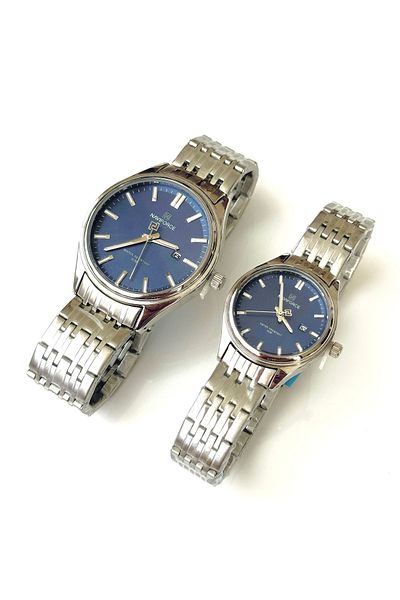 Forsining Naviforce-Silver Navy Blue Double Dial Watch