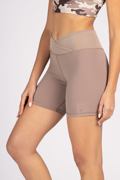 Lioness Activewear Πούδρα Color Gathering Διπλό Μέση Λεπτομερές Ποδηλατικό Σορτς Κοντό Αθλητικό Καλσόν Biker