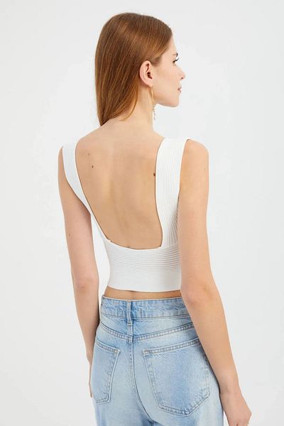 Hiccup Πλεκτό Crop Top με λαιμόκοψη V