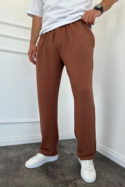 MADZEYMODA Кафяв мъжки джогинг - баги плесен, изцяло от ликра, ластик на талията KE-5070
