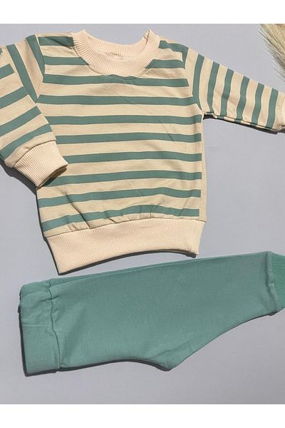 MGO KİDS Baby Boy Stripe Printed 100% Cotton Combed 2 String 2 Pack, Set
