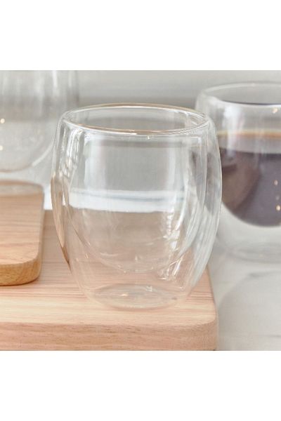 Home Box Sip Savor 4-Piece Double Wall Glass Set - 250 ml