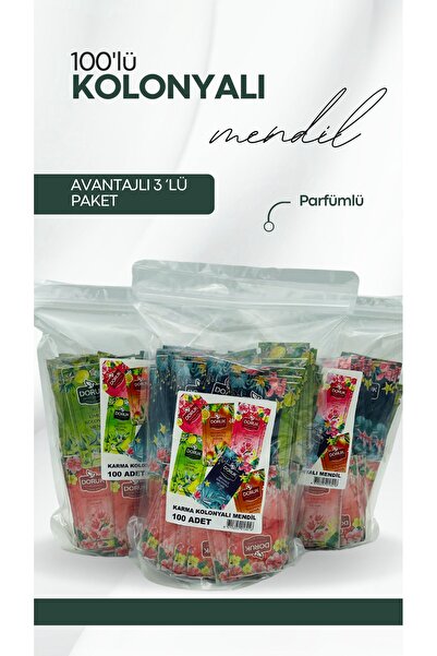 Doruk 3 x 100 Avantaj Paket Kolonyalı Mendil