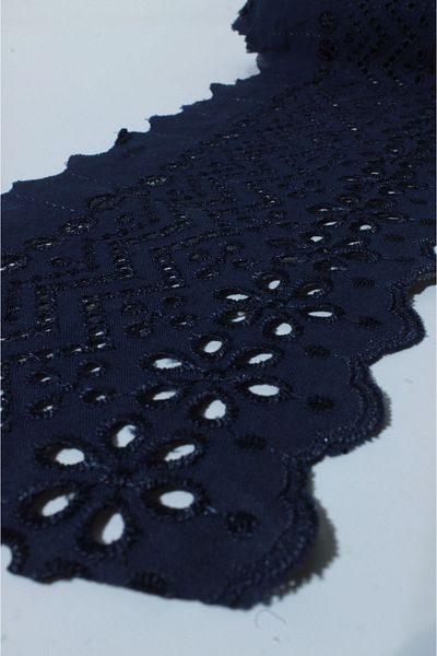 ÖZPAŞ TEKSTİL VE AKSESUAR 2 μέτρα Μπλε Navy Blue Guipure - 15cm