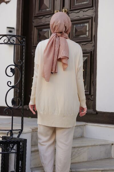 LOCCO Μπεζ τουνίκ - Λεπτομερείς μανίκια με κουμπιά