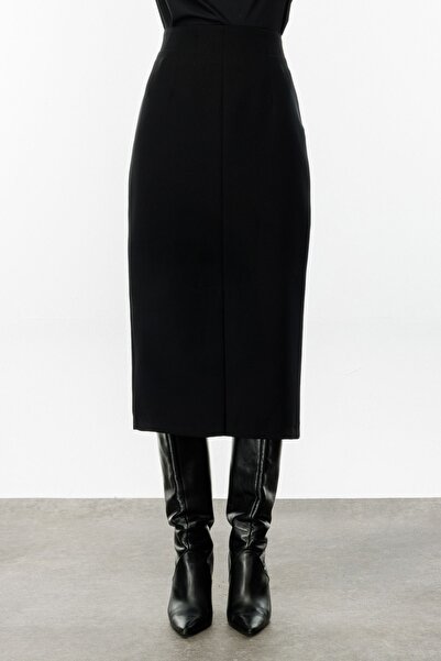 Ekol Front Slit Crepe Skirt 3005-24K