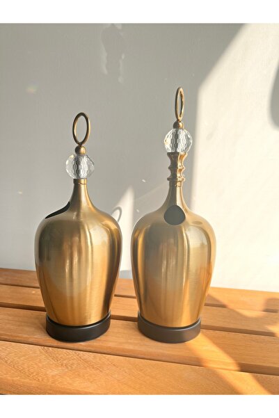 Larus 2li Vazo Altın Sarısı Metal