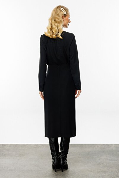 Ekol Front Slit Crepe Skirt 3005-24K