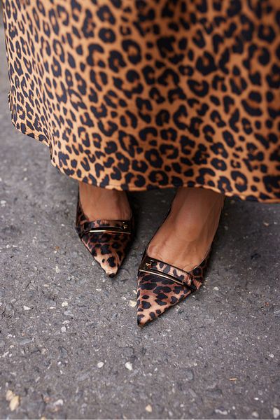 ANGELİNA JONES Elena Women's - Leopard Patterned Buckle Detailed Heeled Shoes
