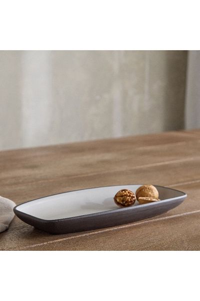 Home Box Mocha Mist 2-Tone Oval Serving Platter
