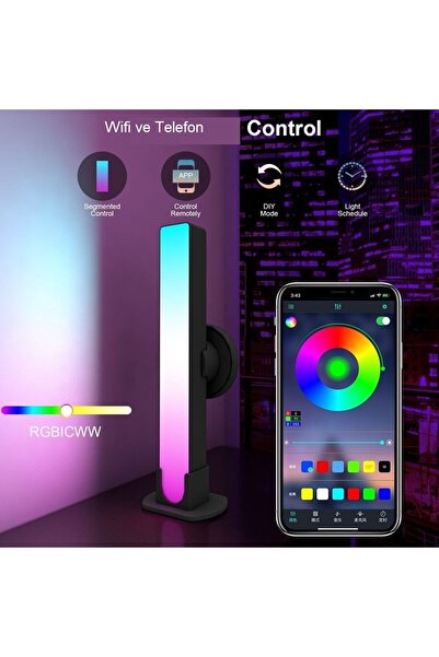 Home Rgb Atmosfer Işık Çubuğu Ortam Müzik Tv oyun  Senkronizasyon Dekorasyon Gece Lambası Wifi LED Işık