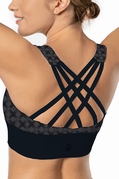 Lioness Activewear Καλυμμένο αθλητικό σουτιέν με λεπτομέρεια πλάτης υψηλής υποστήριξης