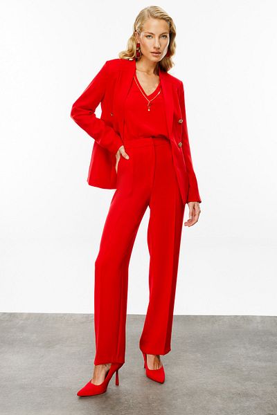 Ekol Wide Leg Trousers Without Front Pockets 1011-24K