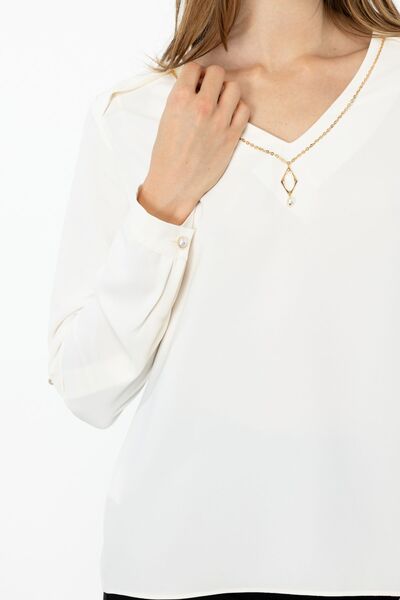 Ekol Блуза з V-подібним вирізом і ланцюжком 2013-24K