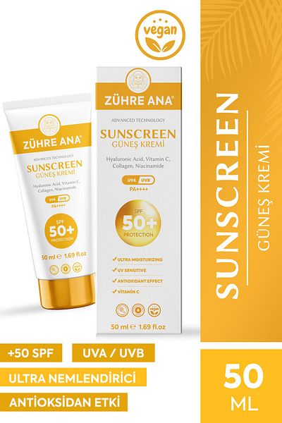 Zühre Ana Spf 50+ Sunscreen - High Protection, Moisturizing Effect 50 ml Anti-Blemish