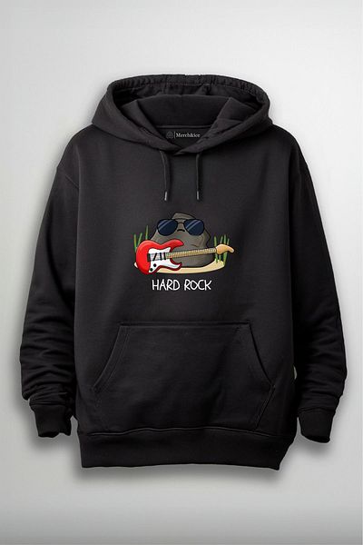 SM Satranç Medya Hard Rock Unisex Hoodie - Μπροστινό τυπωμένο
