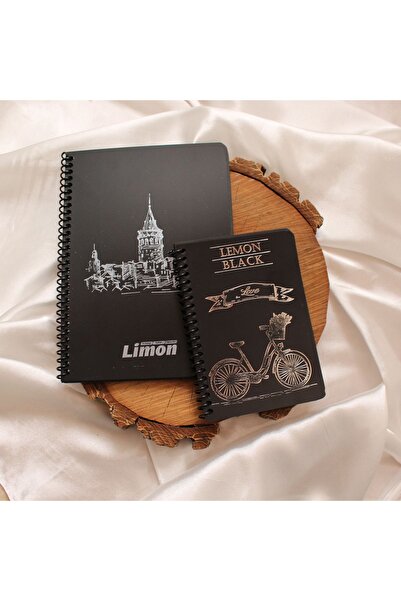 baddin aksesuar 2 Adet Siyah Sayfalı Defter 30 Yaprak Telli Bullet Journal De...