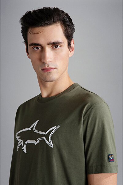 PAUL&SHARK MEN'S KNITTED T-SHIRT C.WCOTTON