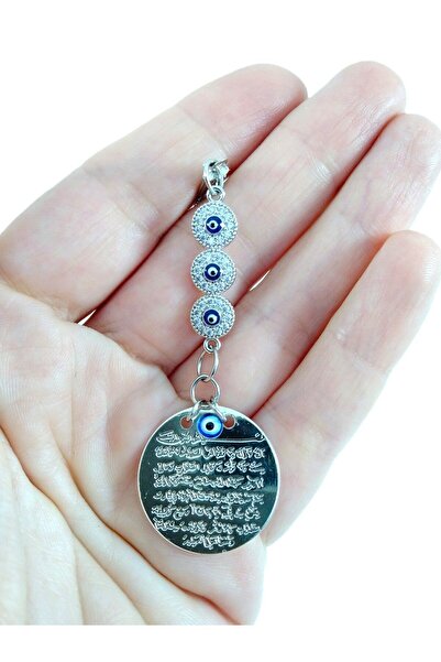biuti Parlak Taşlı Nazar Boncuğu Araba Dikiz Ayna Süsü Metal Ayetel Kürsi, Lü...