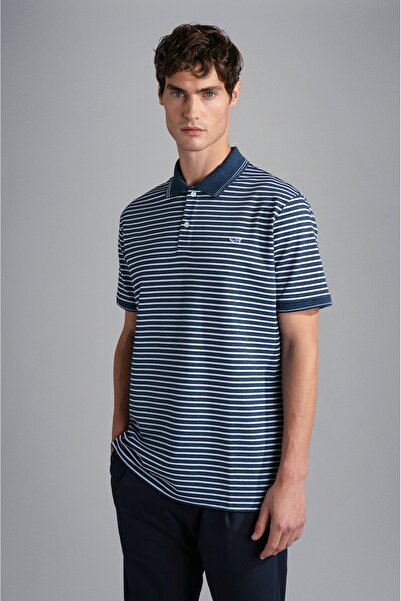 PAUL&SHARK MEN'S KNITTED POLOSHIRT C.WCOTTON