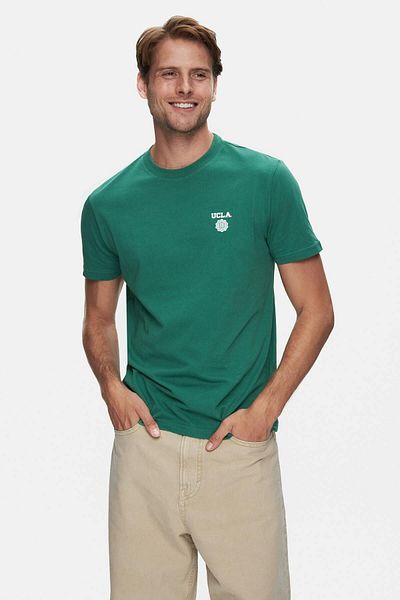 UCLA Green Printed Crew Neck Men's T-Shirt - Standard Fit Bass