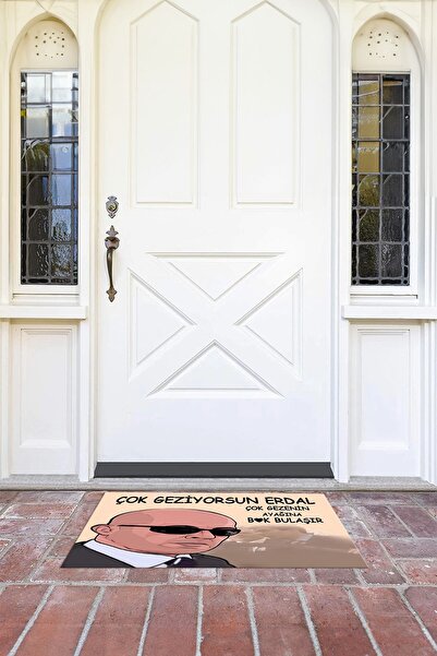 Napoli Home Espirili Baskılı Kaymaz Taban Silinebilir Kapı Önü Paspası (40x60cm)