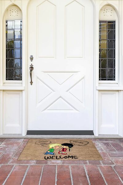 Napoli Home سجادة أمامية للباب قابلة للمسح مع قاعدة مطبوعة غير قابلة للانزلاق (40×60 سم)