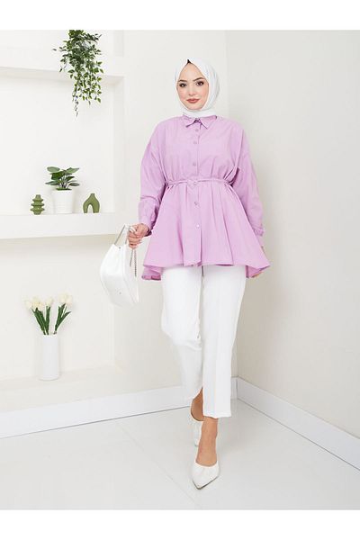 VOLT CLOTHİNG Hijab-Tunika für Damen mit Hemdkragen und Herzdetail