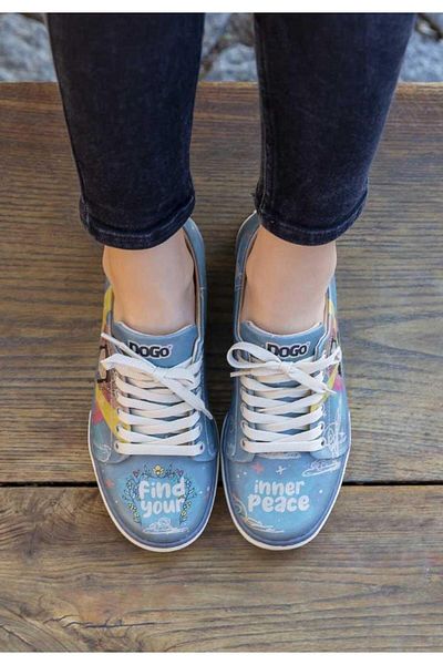 Dogo Pantofi de damă din piele vegană albastră - Găsește-ți designul interior al păcii